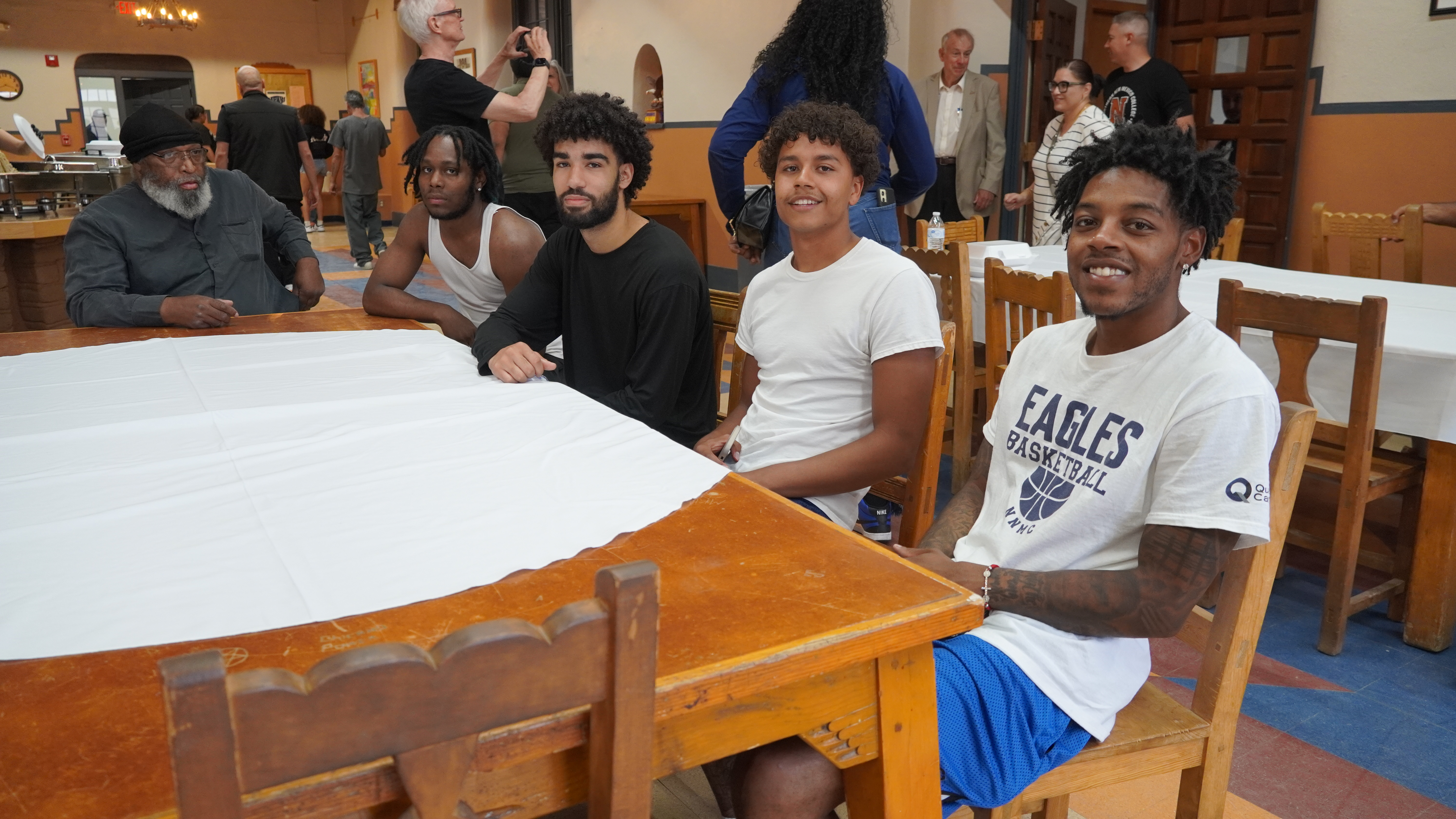 Students in Northern New Mexico College El Rito dining hall